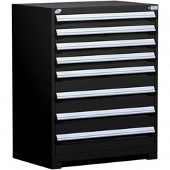 Rousseau Metal - 8 Drawer Black Steel Modular Storage Cabinet - USA Tool & Supply