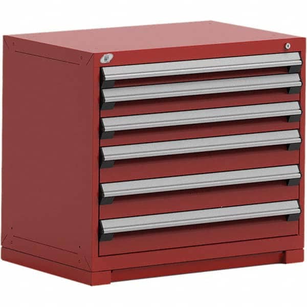 Rousseau Metal - 6 Drawer Flame Red Steel Modular Storage Cabinet - USA Tool & Supply