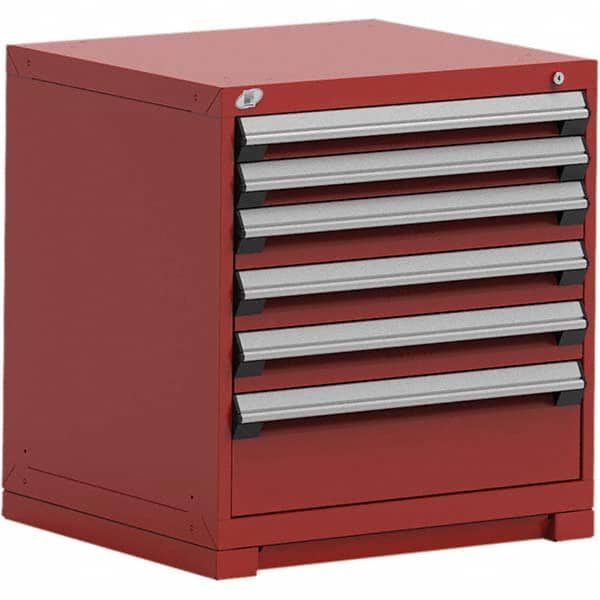 Rousseau Metal - 6 Drawer Flame Red Steel Modular Storage Cabinet - USA Tool & Supply