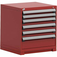 Rousseau Metal - 6 Drawer Flame Red Steel Modular Storage Cabinet - USA Tool & Supply