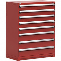 Rousseau Metal - 8 Drawer Flame Red Steel Modular Storage Cabinet - USA Tool & Supply