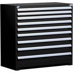 Rousseau Metal - 9 Drawer Black Steel Modular Storage Cabinet - USA Tool & Supply
