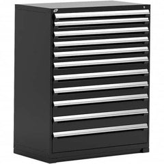 Rousseau Metal - 11 Drawer Black Steel Modular Storage Cabinet - USA Tool & Supply