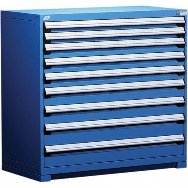 Rousseau Metal - 9 Drawer Avalanche Blue Steel Modular Storage Cabinet - USA Tool & Supply