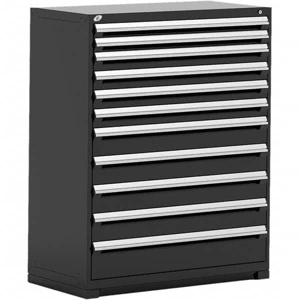 Rousseau Metal - 11 Drawer Black Steel Modular Storage Cabinet - USA Tool & Supply