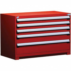 Rousseau Metal - 5 Drawer Flame Red Steel Modular Storage Cabinet - USA Tool & Supply