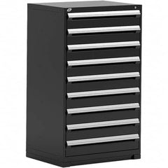 Rousseau Metal - 9 Drawer Black Steel Modular Storage Cabinet - USA Tool & Supply