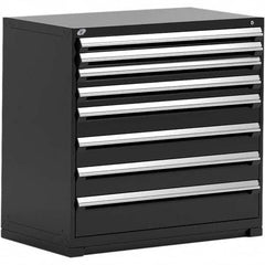 Rousseau Metal - 8 Drawer Black Steel Modular Storage Cabinet - USA Tool & Supply