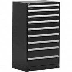 Rousseau Metal - 9 Drawer Black Steel Modular Storage Cabinet - USA Tool & Supply