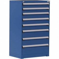 Rousseau Metal - 8 Drawer Avalanche Blue Steel Modular Storage Cabinet - USA Tool & Supply