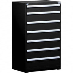 Rousseau Metal - 7 Drawer Black Steel Modular Storage Cabinet - USA Tool & Supply