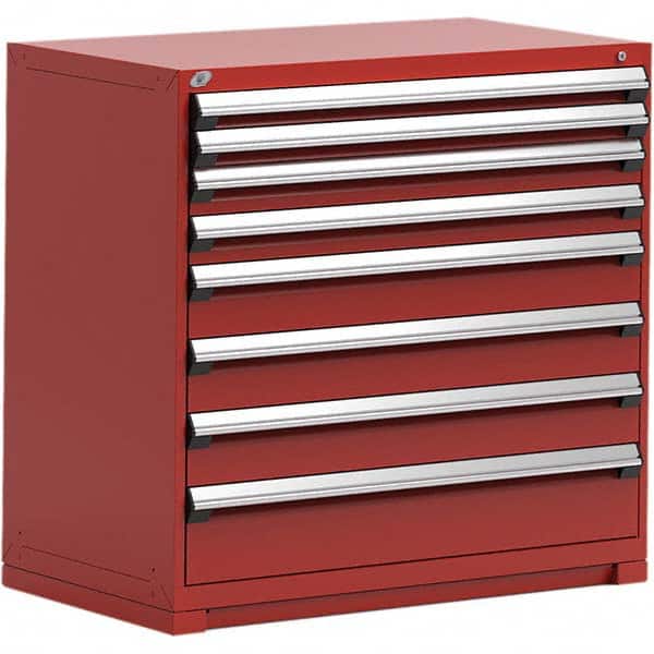 Rousseau Metal - 8 Drawer Flame Red Steel Modular Storage Cabinet - USA Tool & Supply