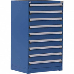 Rousseau Metal - 9 Drawer Avalanche Blue Steel Modular Storage Cabinet - USA Tool & Supply