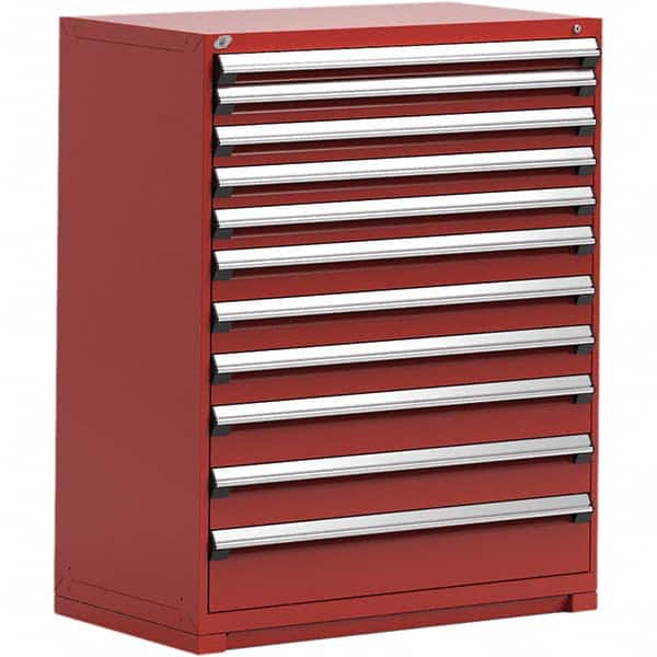 Rousseau Metal - 11 Drawer Flame Red Steel Modular Storage Cabinet - USA Tool & Supply