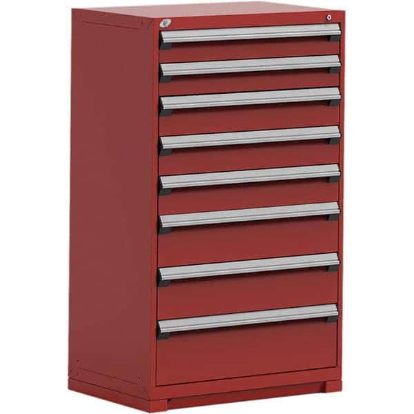 Rousseau Metal - 8 Drawer Flame Red Steel Modular Storage Cabinet - USA Tool & Supply