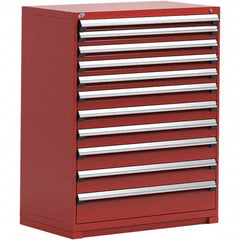 Rousseau Metal - 11 Drawer Flame Red Steel Modular Storage Cabinet - USA Tool & Supply