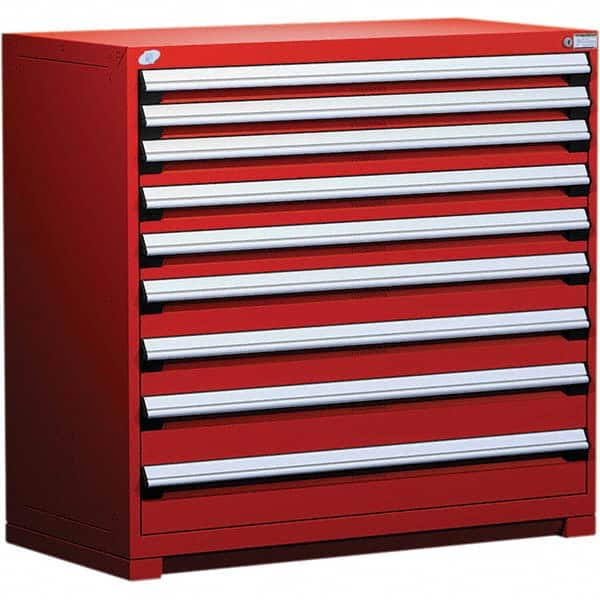 Rousseau Metal - 9 Drawer Flame Red Steel Modular Storage Cabinet - USA Tool & Supply