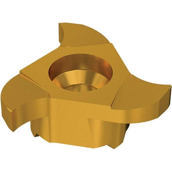 Seco - Carbide Groove Milling Tip Insert - TiN/TiAlN Finish, 3 Flutes, 17.7mm Cutting Diam, 3.5mm Depth of Cut - USA Tool & Supply