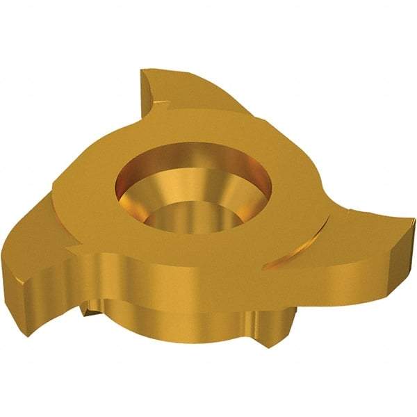 Seco - Carbide Groove Milling Tip Insert - TiN/TiAlN Finish, 3 Flutes, 21.7mm Cutting Diam, 4.5mm Depth of Cut - USA Tool & Supply