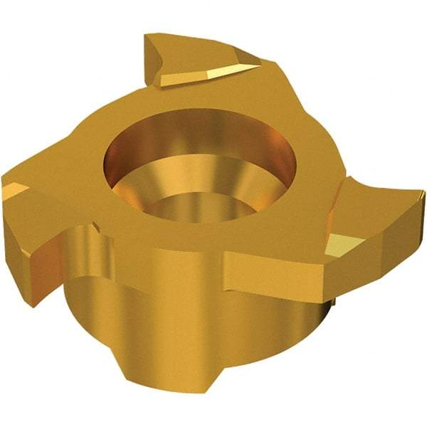 Seco - Carbide Groove Milling Tip Insert - TiN/TiAlN Finish, 3 Flutes, 9.7mm Cutting Diam, 1.5mm Depth of Cut - USA Tool & Supply