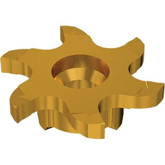 Seco - Carbide Groove Milling Tip Insert - TiN/TiAlN Finish, 6 Flutes, 21.7mm Cutting Diam, 4.5mm Depth of Cut - USA Tool & Supply