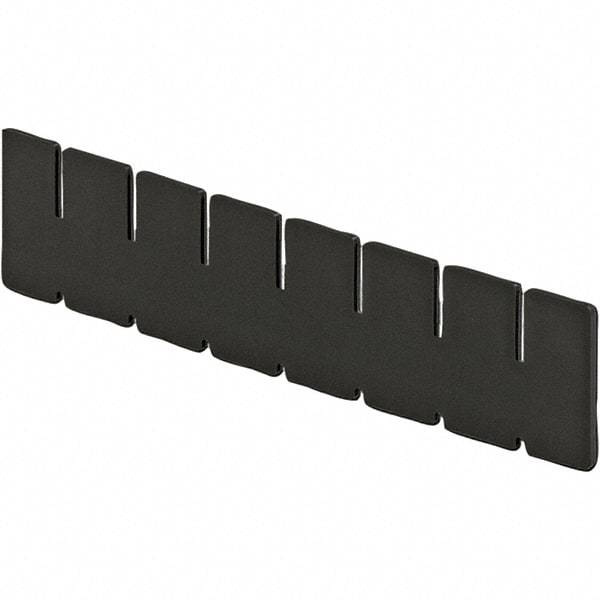 LEWISBins+ - 4-3/8" High, Black Bin Divider - Use with DC2050, Short Side Measures 4.4" Tall - USA Tool & Supply