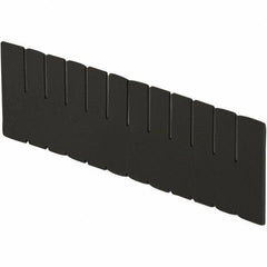 LEWISBins+ - 7-3/8" High, Black Bin Divider - Use with DC3080, Short Side Measures 7.4" Tall - USA Tool & Supply