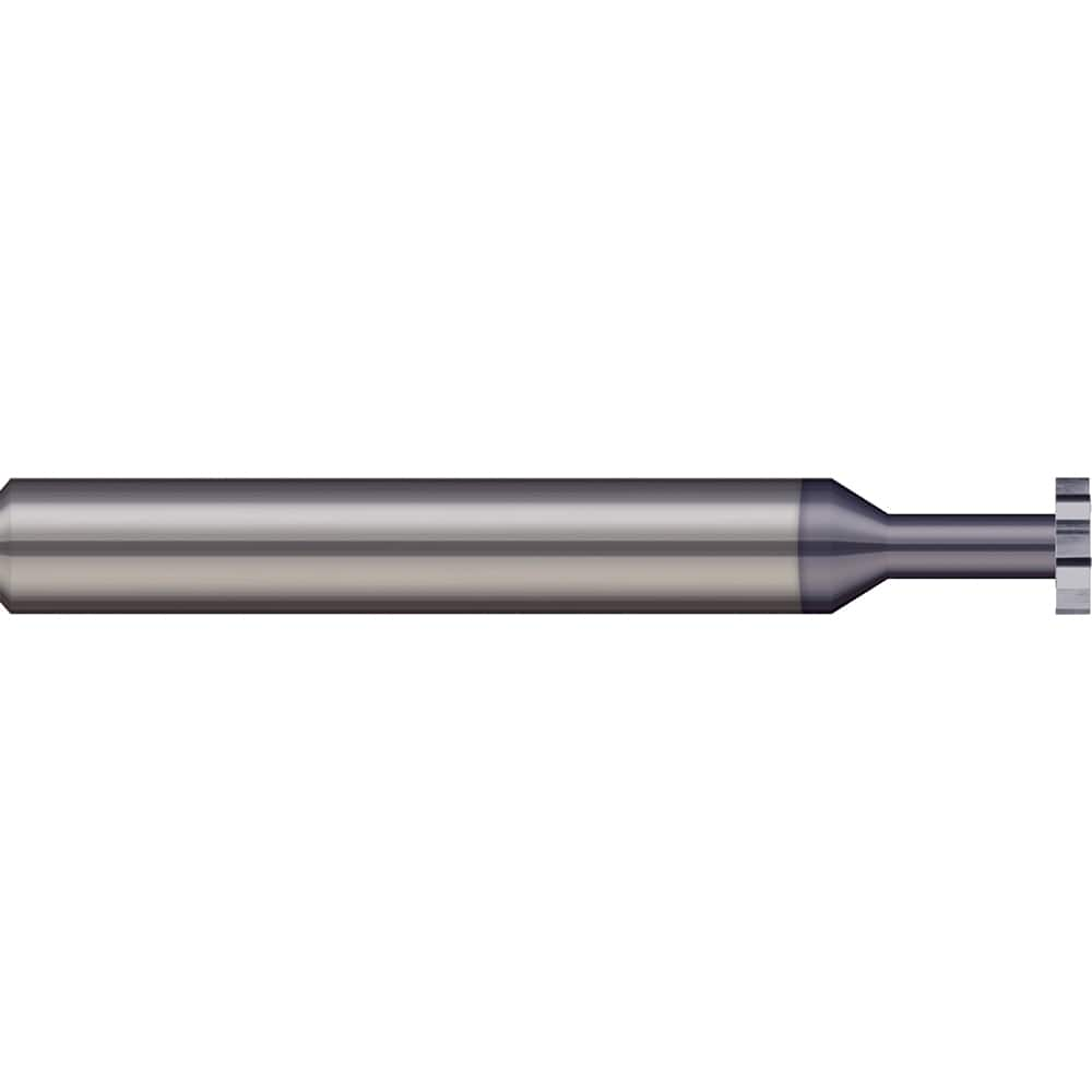 Woodruff Keyseat Cutter: 0.5″ Cut Dia, 0.062″ Cut Width, 1/2″ Shank Dia, Straight Tooth 3″ OAL, 8 Teeth, Solid Carbide, AlTiN Finish