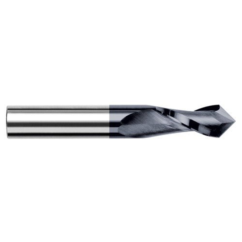 0.1250″ (1/8″) Cutter Diameter × 0.5000″ (1/2″) Length of Cut × 82° included Carbide Drill/End Mill, 2 Flutes, AlTiN Coated - Exact Industrial Supply