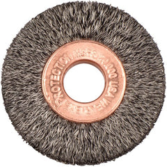 1-1/2″ Small Diameter Crimped Wire Wheel, .006″ Steel Fill, 3/8″ Arbor Hole - USA Tool & Supply