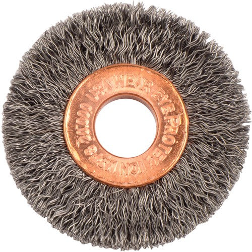 1-1/2″ Small Diameter Crimped Wire Wheel, .008″ Steel Fill, 3/8″ Arbor Hole - USA Tool & Supply