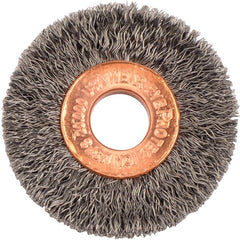 1-1/2″ Small Diameter Crimped Wire Wheel, .008″ Steel Fill, 3/8″ Arbor Hole - USA Tool & Supply