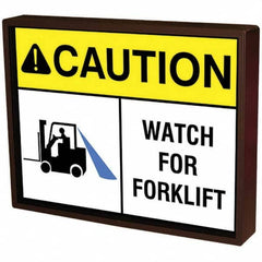 TAPCO - "Caution Watch for Forklift," 14" Wide x 18" High Plastic Warning & Safety Reminder Sign - USA Tool & Supply