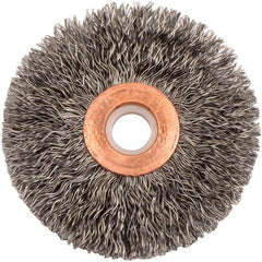 2-1/2″ Small Diameter Crimped Wire Wheel, .014″ Steel Fill, 1/2″-3/8″ Arbor Hole - USA Tool & Supply