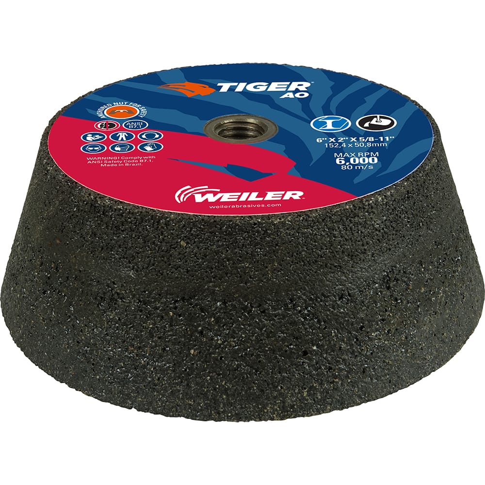 Weiler - Tool & Cutter Grinding Wheels; Wheel Type: Type 11 ; Superabrasive Wheel Type Number: Type 11A1 ; Wheel Diameter (Inch): 6 ; Hole Size (Inch): 5/8 ; Hole Thread Size: 5/8-11 ; Overall Thickness (Inch): 2 - Exact Industrial Supply