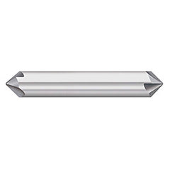 Titan USA - Chamfer Mills; Cutter Head Diameter (Inch): 3/8 ; Included Angle B: 49 ; Included Angle A: 82 ; Chamfer Mill Material: Solid Carbide ; Chamfer Mill Finish/Coating: Uncoated ; Overall Length (Inch): 2-1/2 - Exact Industrial Supply