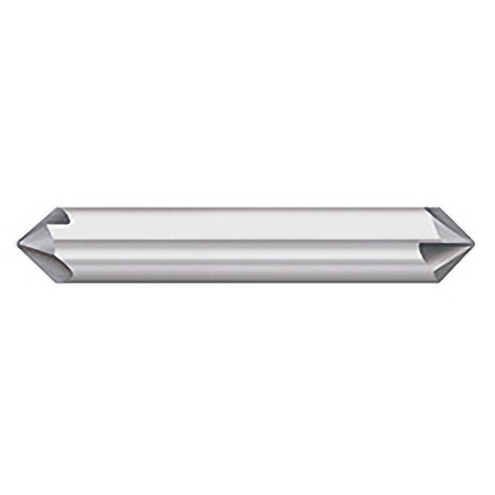 Titan USA - Chamfer Mills; Cutter Head Diameter (Inch): 1/2 ; Included Angle B: 40 ; Included Angle A: 100 ; Chamfer Mill Material: Solid Carbide ; Chamfer Mill Finish/Coating: Uncoated ; Overall Length (Inch): 3 - Exact Industrial Supply