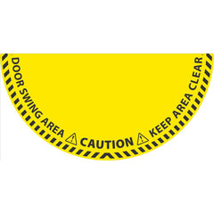 NMC - Adhesive Backed Floor Signs; Message Type: Workplace/Safety ; Graphic Type: Doorway ; Message or Graphic: DOOR SWING AREA, KEEP AREA CLEAR ; Legend: DOOR SWING AREA, KEEP AREA CLEAR ; Color: Yellow; Black ; Special Color Properties: No Special Colo - Exact Industrial Supply