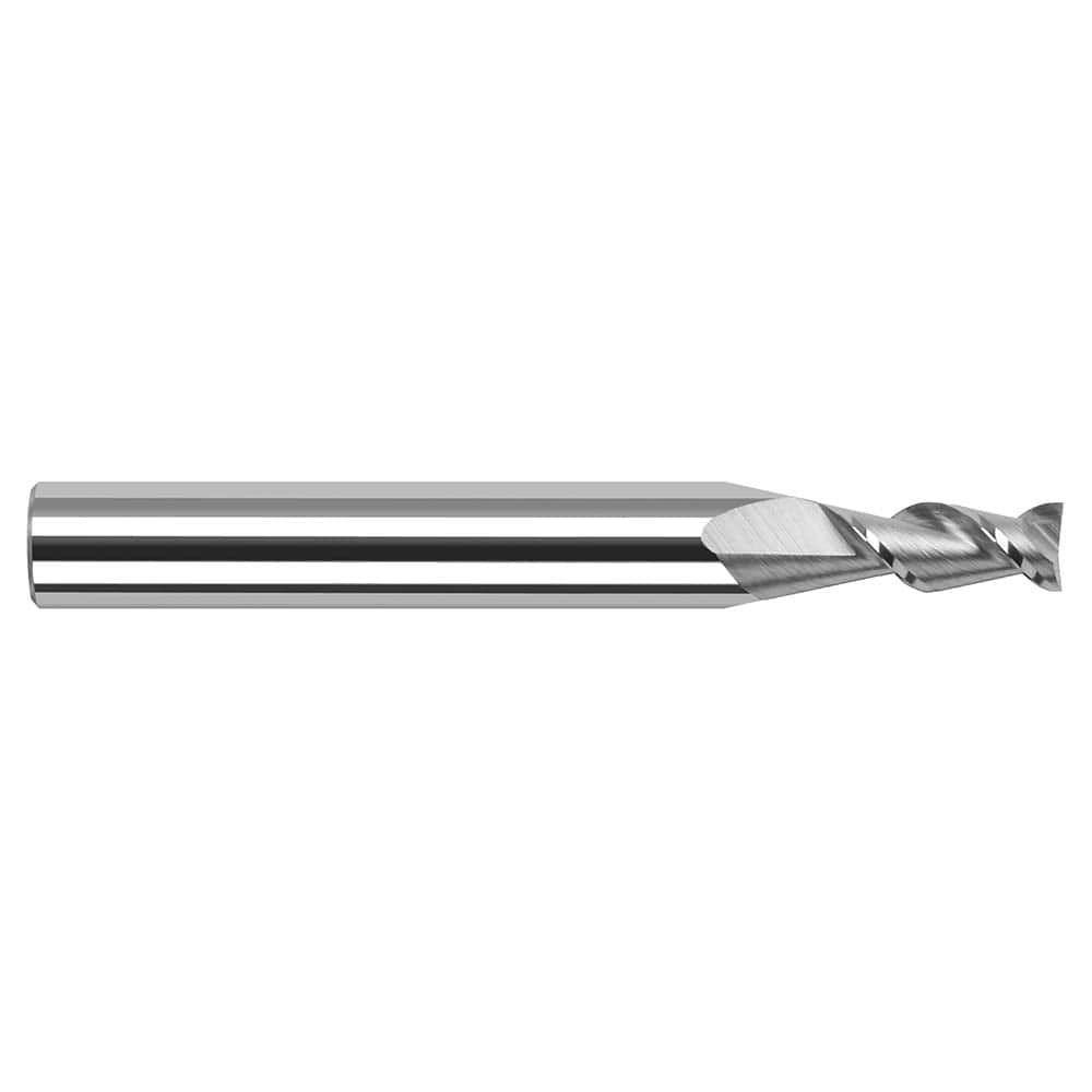 Harvey Tool - 0.08", 0.24" LOC, 1/8" Shank Diam, 1-1/2" OAL, 2 Flute Solid Carbide Square End Mill - Exact Industrial Supply