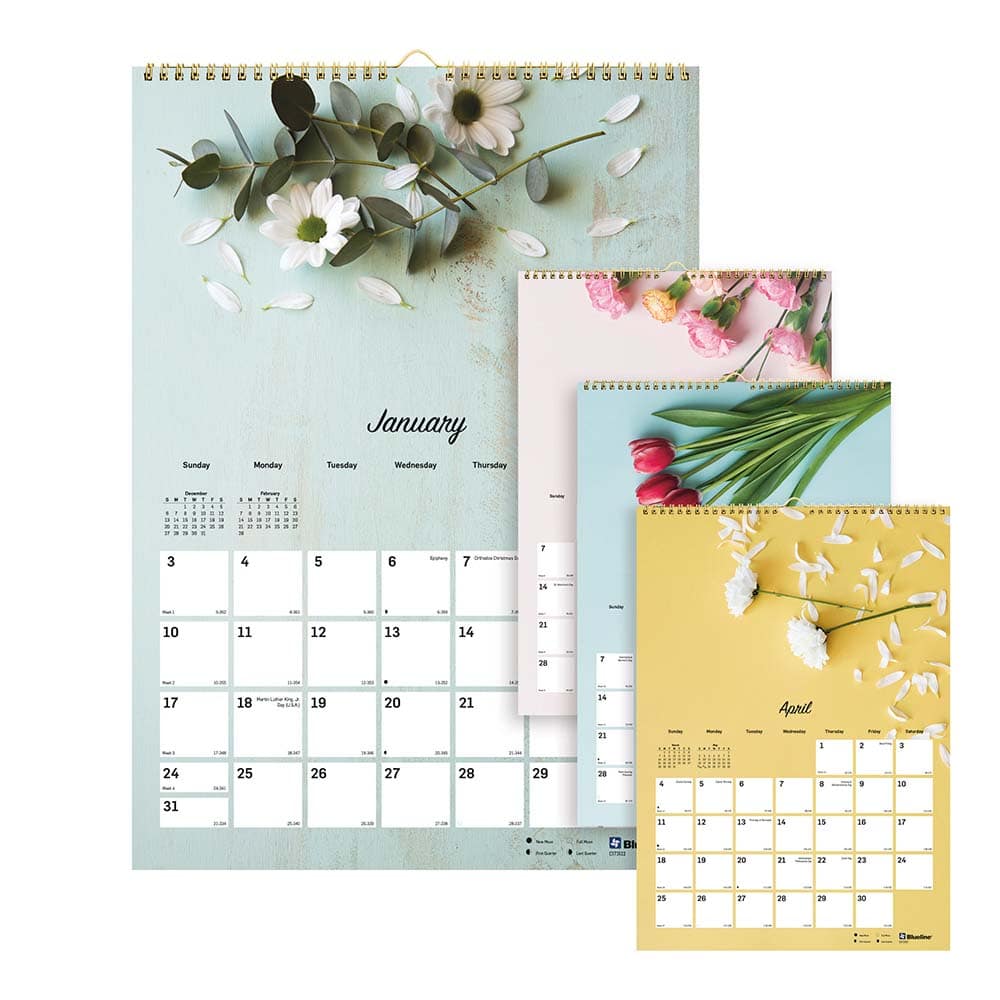 Blueline - Note Pads, Writing Pads & Notebooks Writing Pads & Notebook Type: Wall Calendar Size: 12 x 17 - USA Tool & Supply