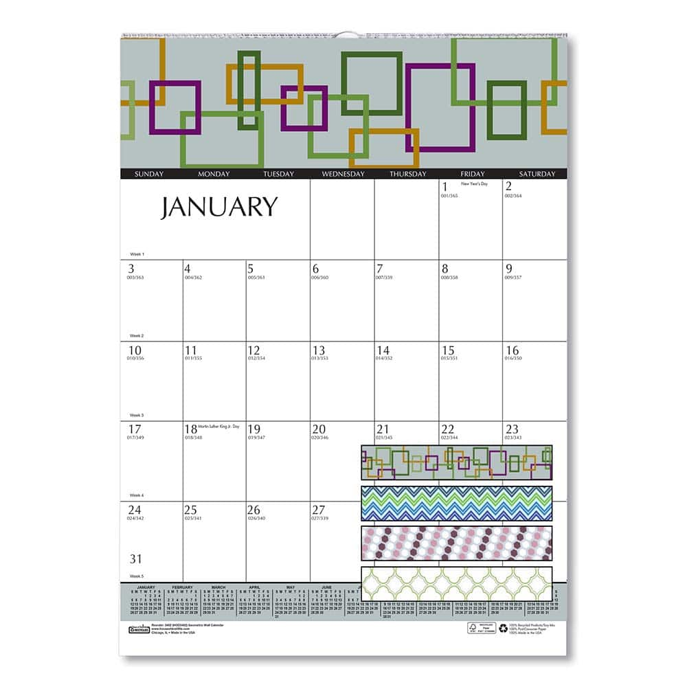 House of Doolittle - Note Pads, Writing Pads & Notebooks Writing Pads & Notebook Type: Wall Calendar Size: 12 x 16-1/2 - USA Tool & Supply