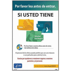 NMC - "Por Favor Lea Antes De Entrar - Si Usted Tiene", 12" Wide x 18" High, Vinyl Safety Sign - USA Tool & Supply