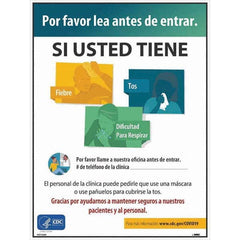 NMC - "Por Favor Lea Antes De Entrar - Si Usted Tiene", 18" Wide x 24" High, Paper Safety Sign - USA Tool & Supply