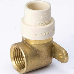 B&K Mueller - Brass & Chrome Pipe Fittings Type: 90 Drop Ear Elbow Fitting Size: 1/2 - USA Tool & Supply