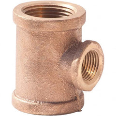 Merit Brass - Brass & Chrome Pipe Fittings Type: Reducing Tee Fitting Size: 2-1/2 x 2-1/2 x 1 - USA Tool & Supply