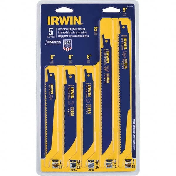 Irwin - Reciprocating Saw Blade Sets Blade Material: Bi-Metal Minimum Blade Length (Inch): 6 - USA Tool & Supply