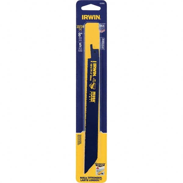 Irwin - Reciprocating Saw Blades Blade Material: Bi-Metal Blade Length (Inch): 8 - USA Tool & Supply