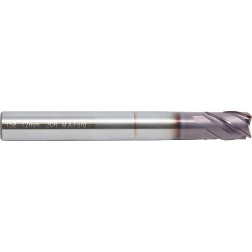 12 mm Dia. × 12 mm Shank × 18 mm DOC × 140 mm OAL, Carbide, ALtima® 52, 4 Flute, Straight, Corner Radius, Solid End Mill - Exact Industrial Supply