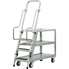 New Age Industrial - 69-1/2" High 800 Lb Capacity 3 Step Stock-Picking Ladder - USA Tool & Supply