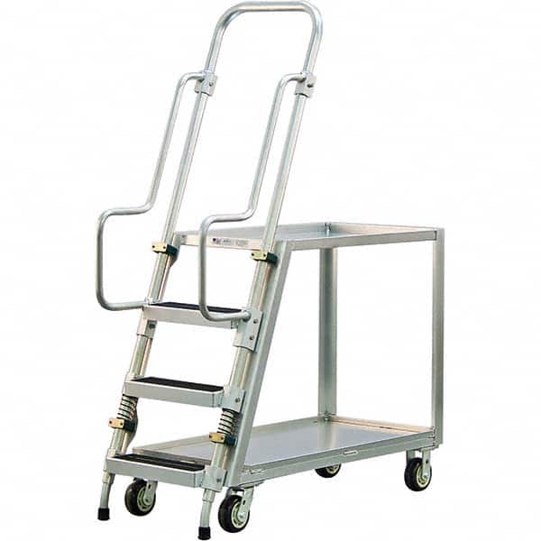 New Age Industrial - 69-1/2" High 800 Lb Capacity 3 Step Stock-Picking Ladder - USA Tool & Supply